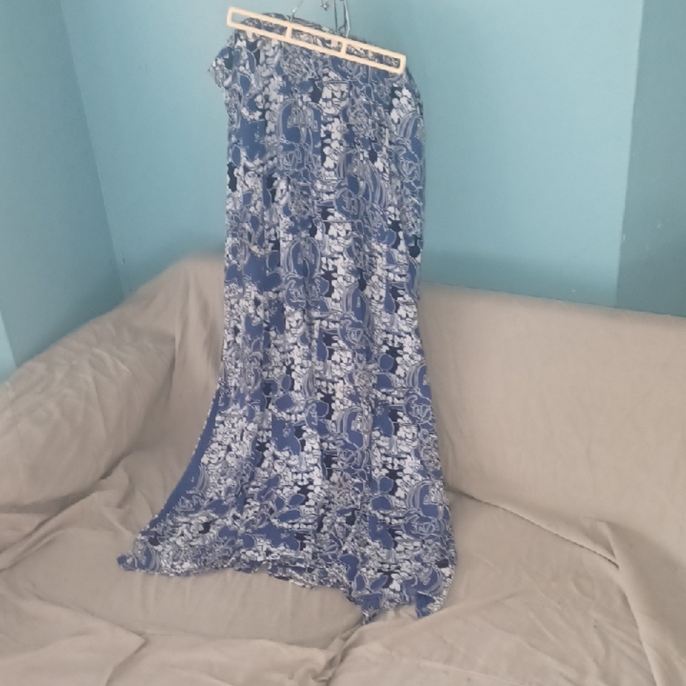 Lane Bryant Blue and White A-Line Skirt